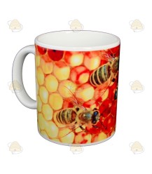 Mug/mug d'abeilles sur nid d'abeilles