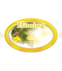 Étiquette ovale de miel jaune