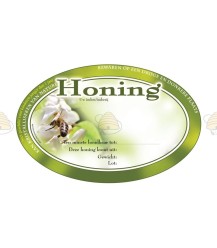 Étiquette ovale verte de miel