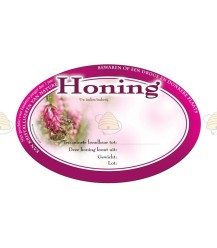 Étiquette ovale de miel rose