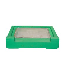 Meuble d'épargne inférieur en polystyrène laqué vert avec tiroir varroal