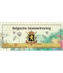 Etiquette aquarelle miel fleur belge (rectangulaire)