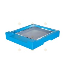 Meuble d'épargne inférieur en polystyrène laqué bleu avec tiroir varroal
