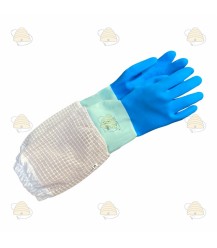 Gants d'apiculteur AirFree, caoutchouc & ventilation bleu – BeeFun®