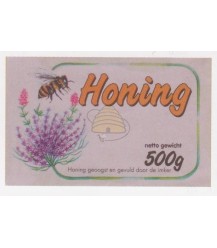 Étiquette de miel avec fleurs de lavande