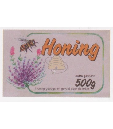 Étiquette de miel avec fleurs de lavande
