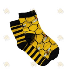 Paire de chaussettes longues enfant – motifs abeilles