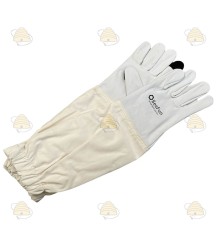 Gants d’apiculteur tactiles, cuir & coton blanc – BeeFun®