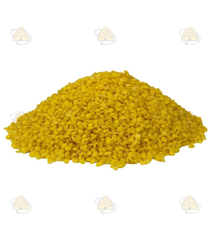 Cire d'abeille jaune CDQV - Sachet: 1 kg - Cire en pastille