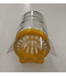 Glazen pot hoornaarval geel liggend/staand - BeeFun®