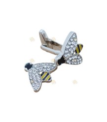 Boutons de manchette abeille avec strass