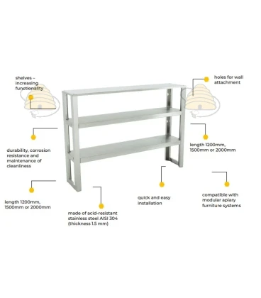 Kast verlengstuk voor werktafel RVS - 150 cm