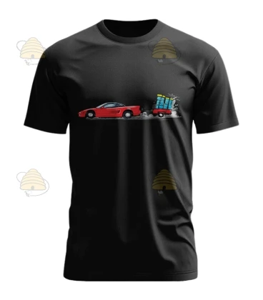 T-shirt Honda met bijenkasten zwart T-shirt Honda met bijenkasten zwart
