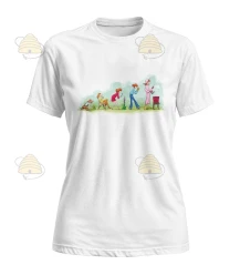 T-shirt 'van eerste honinglepel naar eigen bijenstal' wit - vrouwen