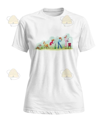 T-shirt 'van eerste honinglepel naar eigen bijenstal' wit - vrouwen