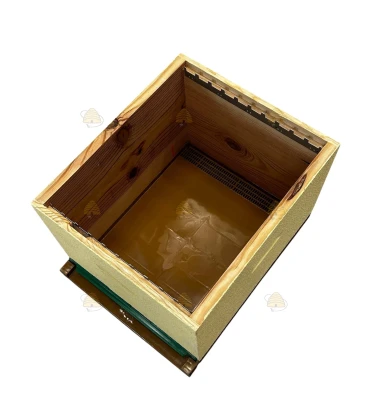 Dadant Blatt bijenkast (1BK) - pastelgeel geverfd & Nicot bodem