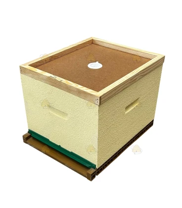 Dadant Blatt bijenkast (1BK) - pastelgeel geverfd & Nicot bodem