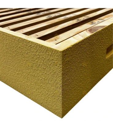 Langstroth US enkelwandige honingkamer - pastel geel geverfd