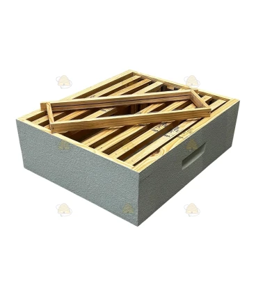 Langstroth US enkelwandige honingkamer - grijs/blauw geverfd