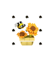 Petite abeille sur tournesol - Set de briques de construction - 85 pièces