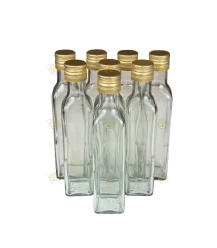 Mascara fles met metalen draaidop 250 ml per 8 stuks