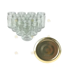 Glazen jampotten rond 60 stuks - 375 ml / 450 gram, met keuze uit RSB deksels (TO 63 mm)