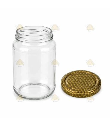 Ronde glazen potten - 375 ml / 450 gram, met deksel (TO 63 mm)