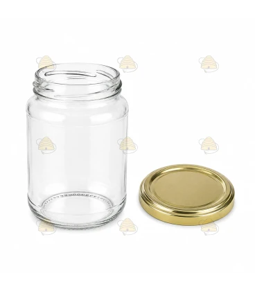 Ronde glazen potten - 375 ml / 450 gram, met deksel (TO 63 mm)
