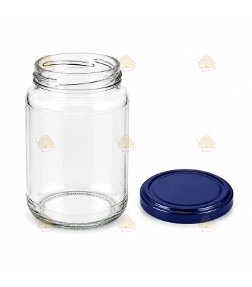 Ronde glazen potten - 375 ml / 450 gram, met deksel (TO 63 mm)