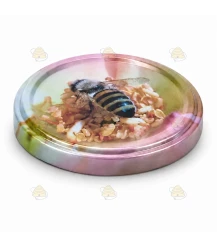 Couvercles abeille sur fleur rose TO 63 mm – 60 pcs