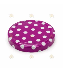 Couvercles mauves à pois blancs TO 82 mm - 12 pcs