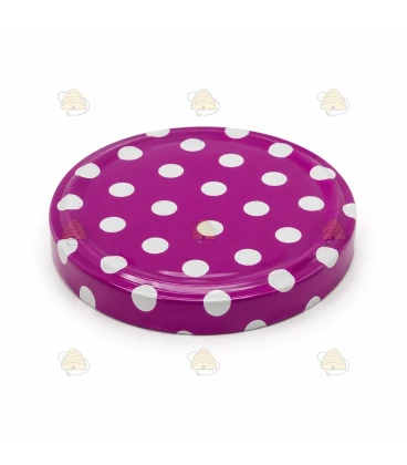 Couvercles mauves à pois blancs TO 82 mm - 12 pcs