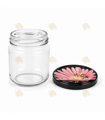 Ronde glazen potten 60 stuks - 212 ml / 250 gram, met keuze uit deksels (TO 63 mm)