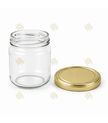 Ronde glazen potten 60 stuks - 212 ml / 250 gram, met keuze uit deksels (TO 63 mm)