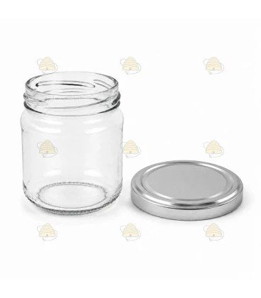 Ronde glazen potten 60 stuks - 212 ml / 250 gram, met keuze uit deksels (TO 63 mm)