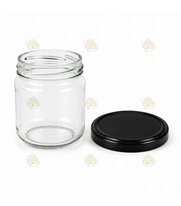 Ronde glazen potten 60 stuks - 212 ml / 250 gram, met keuze uit deksels (TO 63 mm)