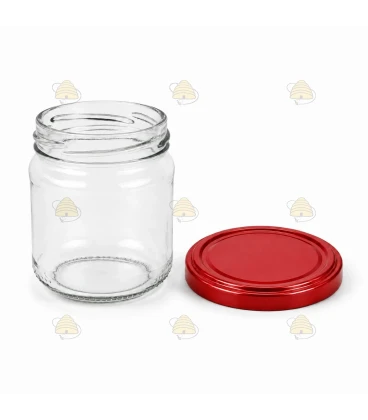 Ronde glazen potten 60 stuks - 212 ml / 250 gram, met keuze uit deksels (TO 63 mm)