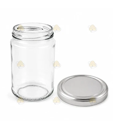 Ronde glazen potten 60 stuks - 290 ml / 350 gram, met keuze uit deksels (TO 63 mm)