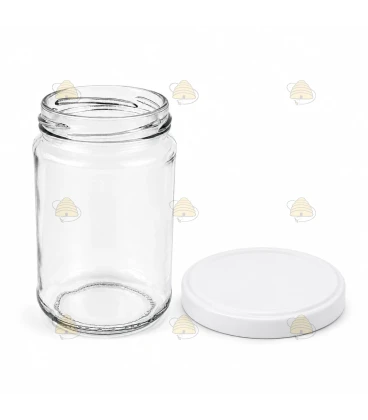 Ronde glazen potten 60 stuks - 290 ml / 350 gram, met keuze uit deksels (TO 63 mm)