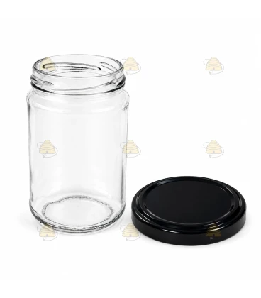 Ronde glazen potten 60 stuks - 290 ml / 350 gram, met keuze uit deksels (TO 63 mm)