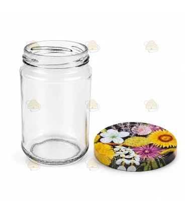 Ronde glazen potten 60 stuks - 290 ml / 350 gram, met keuze uit deksels (TO 63 mm)