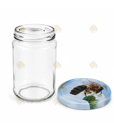 Ronde glazen potten 60 stuks - 290 ml / 350 gram, met keuze uit deksels (TO 63 mm)