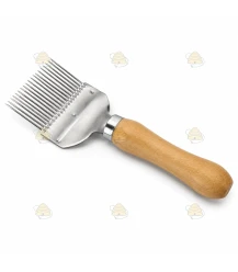 Herse à désoperculer (dents droites, manche bois)
