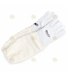 Gants d’apiculteur cuir et coton blanc – BeeFun®