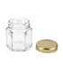 Pot verre hexagonal 45 ml/50 g avec couvercle TO 43 mm