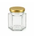 Pot verre hexagonal 45 ml/50 g avec couvercle TO 43 mm