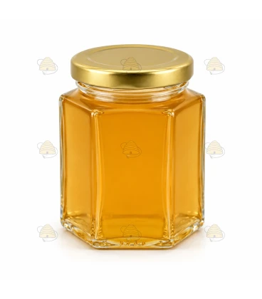 Pot verre hexagonal 45 ml/50 g avec couvercle TO 43 mm