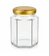 Pot verre hexagonal 116 ml/140 g avec couvercle TO 48 mm