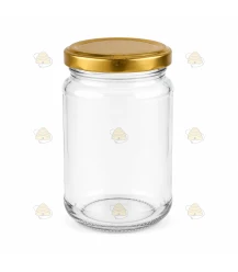 Pot verre rond 290 ml/350 g avec couvercle TO 63 mm