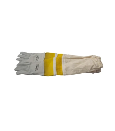 Gants d'apiculteur, cuir & aération blanc - BeeFun® (offre limitée)